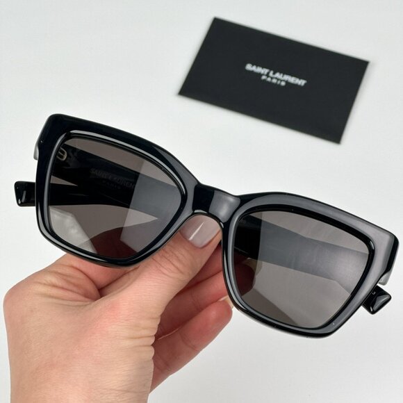 Saint Laurent SL641 001 BRAND NEW Sunglasses Black Cat Eye Unisex - Picture 1 of 14